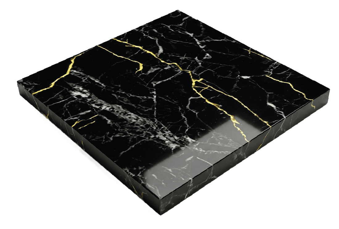 Placa tipo Mármol Negro Portoro (122 X 244 x 3mm)