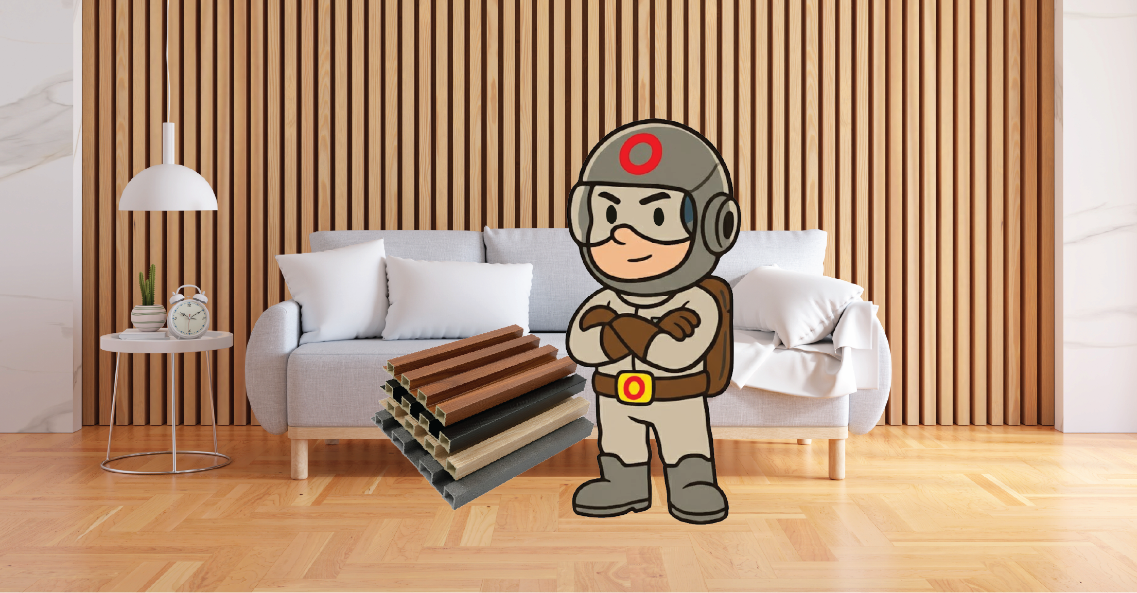 Lambrín Interior WPC — acabados en madera sintética para muros