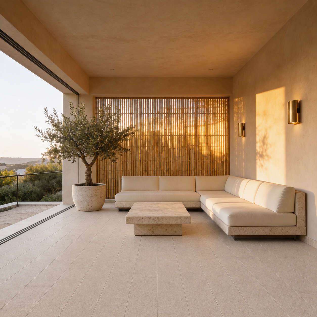 SPC Piso Limestone Sand (18.4  X 122 X 5 mm) (10pzas)(2.2448 M2)